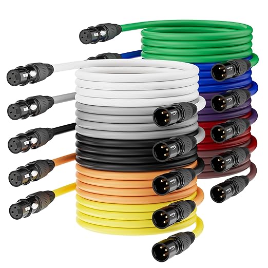 AuxLink XLR Cables, Microphone Cable 3ft 10 Pack, XLR Male to Female by AuxLinkcable