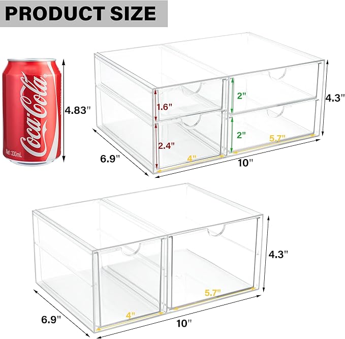 Prsildan Acrylic Drawer Makeup Organizer - Image 3