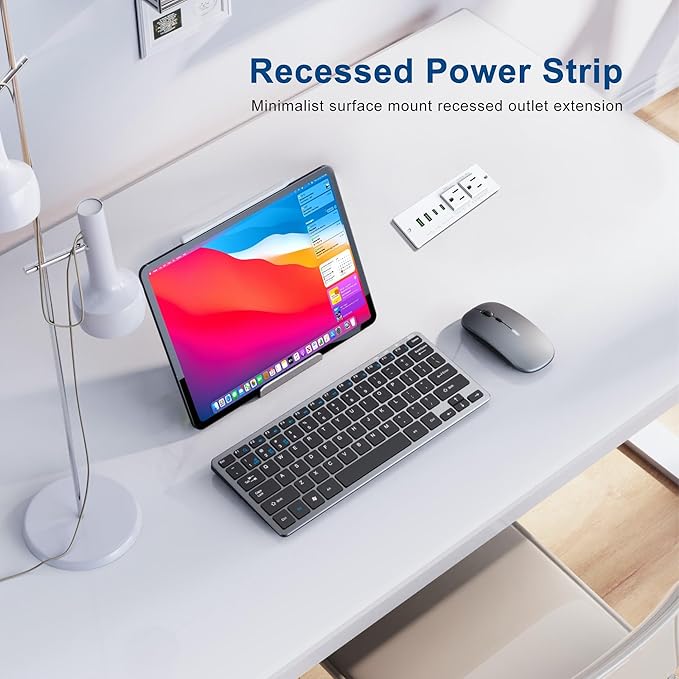 Recessed Power Strip Socket, Furniture Flush Mount Charging Station, Desk Power - Image 5