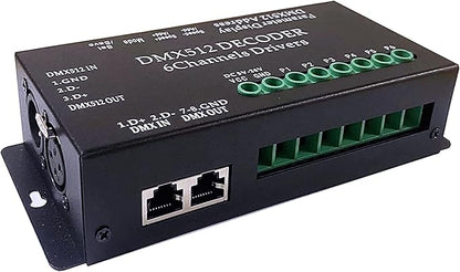 CANRIA DC 5V-24V 6 Channel DMX512 Decoder LED Controller, by CANRIA