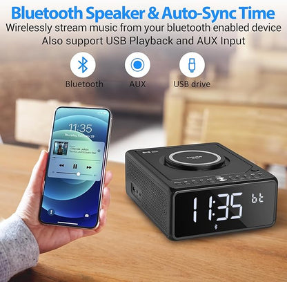 Gelielim CD Player Alarm Clock Radio, CD Players - Image 4