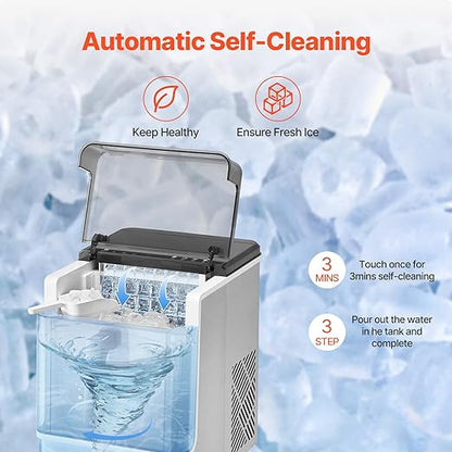 VEVOR Countertop Ice Maker, 32 Cubes Ready in 15 Mins, 46lbs in 24Hrs, - Image 5
