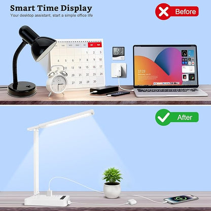 Smart Desk Lamp with 4-in-1 Charging Station, 5 Color temperatures and 5 - Image 3
