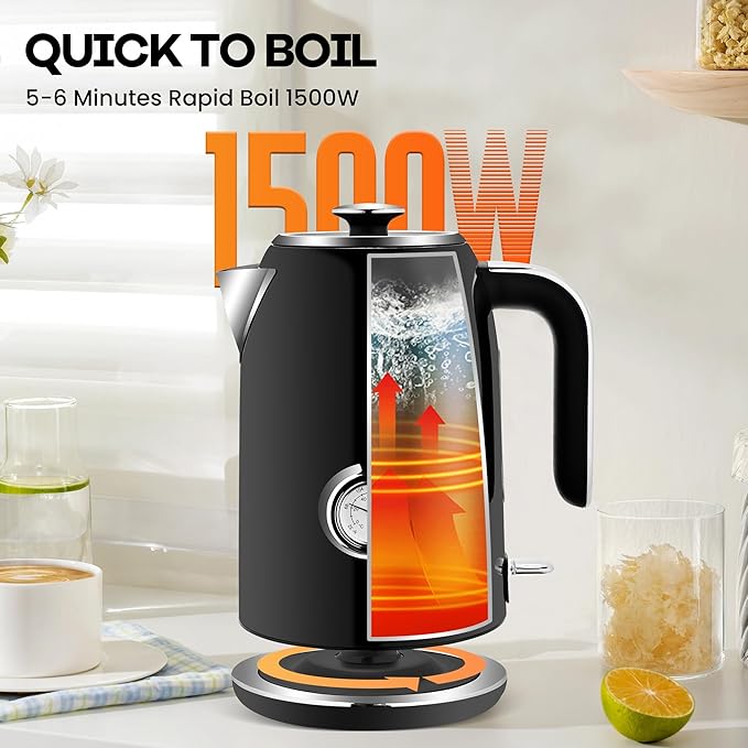 PUKOMC Electric Kettle, 1.7L Stainless Steel Tea Kettle - Image 5