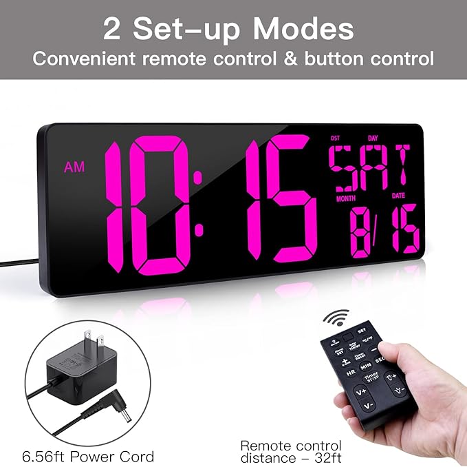XREXS Large Digital Wall Clock - Image 3