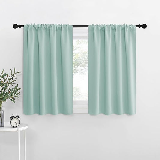 NICETOWN Blackout Curtains for Living Curtains, Aqua Blue, 2 Panels, 29 by 30 by NICETOWN