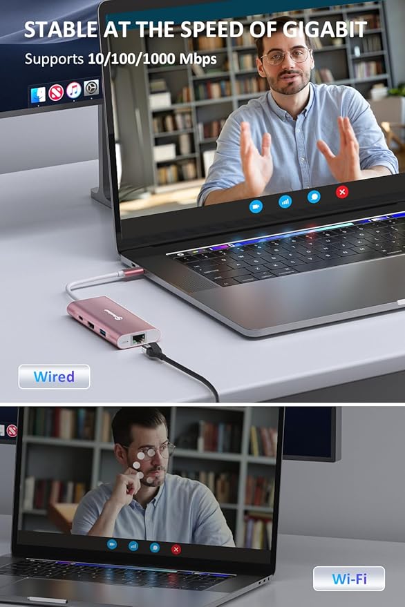 UtechSmart USB C Hub, Ethernet Multiport Adapter 6 in 1 USB C to HDMI Dock - Image 6