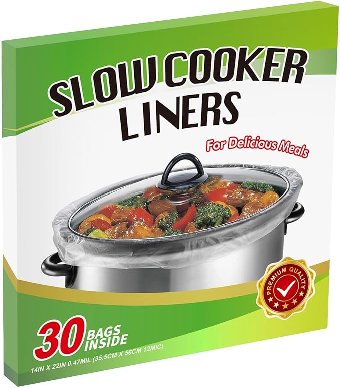 30×Slow Cooker Liners and Cooking Bags, Extra Large Cooking Liner Disposable by Kiginhans