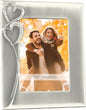 Silver Picture Frame 5x7 with Hearts – Thoughtful Gift Idea for Weddings, Engagement for Couples, Newlyweds, Bridal Shower, Anniversary, Valentines