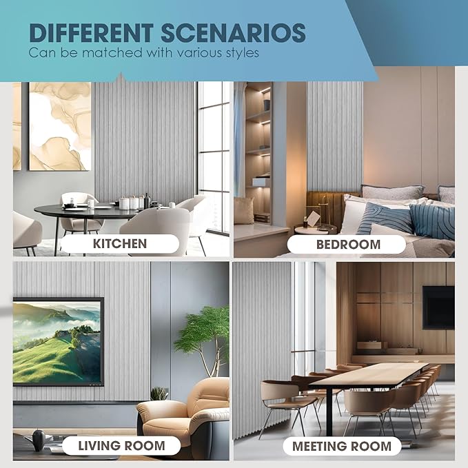 OUZUGIE WPC Acoustic Slat Wall Paneling, Living Room, TV Background, Study Room - Image 7