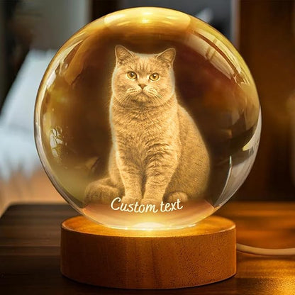 Herihues Personalized 3D Photo Crystal Ball, Custom Engraved Picture Lamp - Image 7