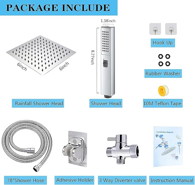Dual Shower Heads with Handheld Spray Combo, Anti-Clog Nozzles, Ultra Thin - Image 2