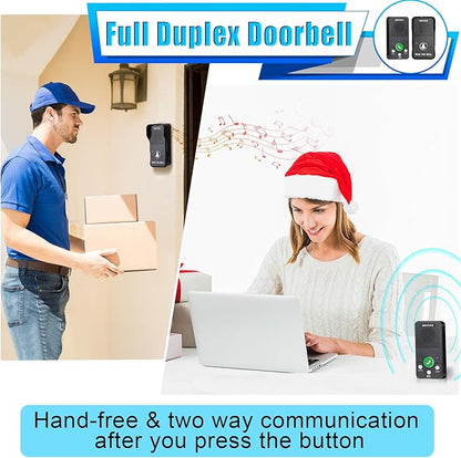 Wireless Doorbell, SANZUCO Doorbells Hands Free Communication, Full Duplex - Image 3