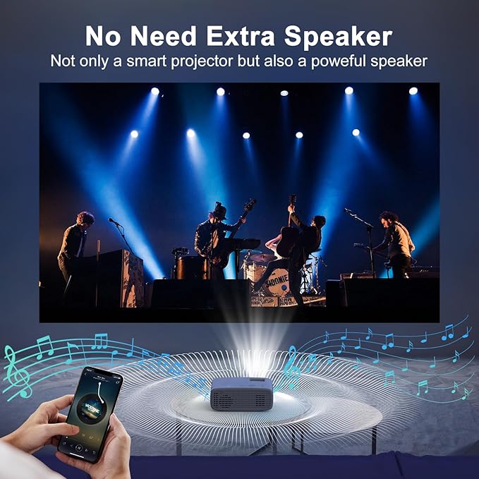 TMY Projector with WiFi and Bluetooth, Native 1080P Mini Projector, Portable - Image 7