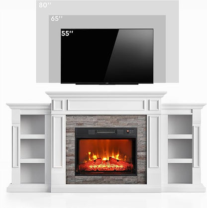 72" Electric Fireplace with Mantel, Fireplace TV Stand - Image 7
