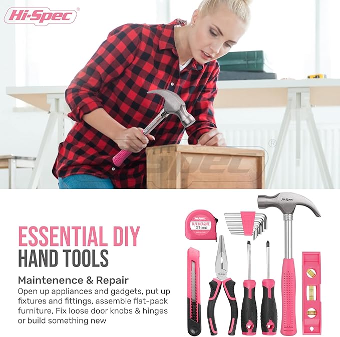 Hi-Spec 58pc Pink 8V USB Electric Power Cordless Drill Driver and Womens Ladies - Image 6