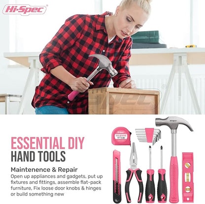 Hi-Spec 58pc Pink 8V USB Electric Power Cordless Drill Driver and Womens Ladies - Image 6