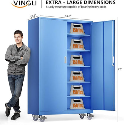 VINGLI Large Metal Storage Cabinet - Image 3