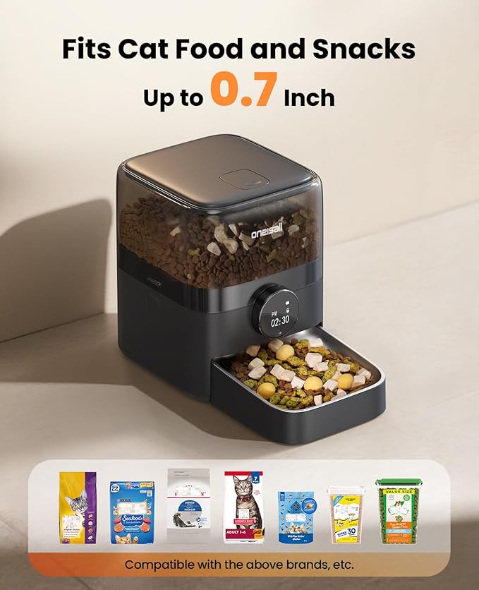 oneisall Cordless WiFi Automatic Cat Feeder, Tasty S2 Pro Rechargeable 100-Day - Image 5
