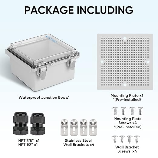 TICONN Waterproof Electrical Junction Box IP67 ABS Plastic Enclosure - Image 6