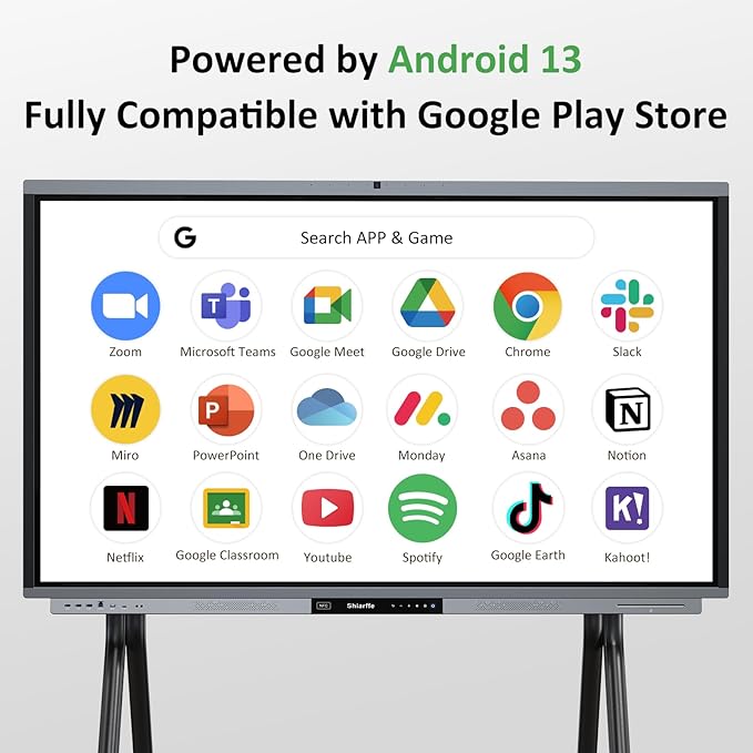 Shiarffe R9 Smart Board 65 Inch 4K Interactive Whiteboard Google EDLA-Certified - Image 3