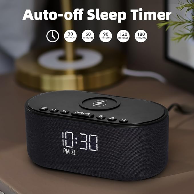 Sound Machine Alarm Clock for Bedrooms: Bluetooth 10W Stereo Sound Speaker - Image 9
