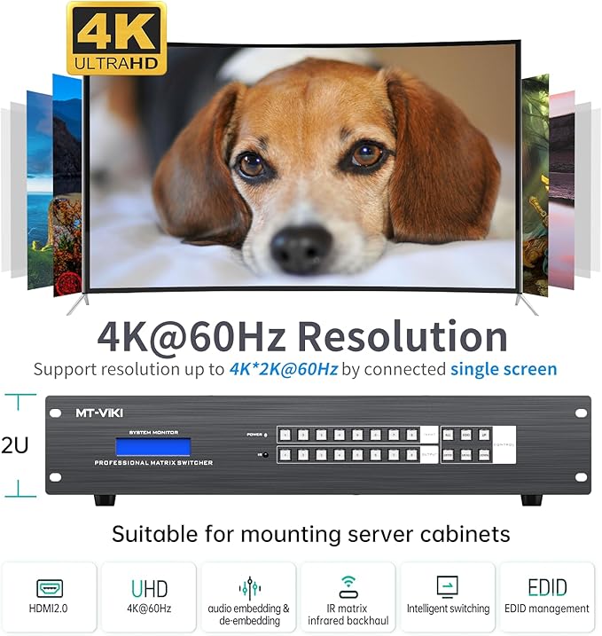 MT-VIKI 8 in 24 Out HDMI Extender Matrix 8x8, 4K60Hz Over CAT6 Ethernet Cable - Image 5