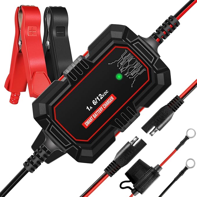 Sailvono 1A Battery Charger, 6V and 12V Smart Trickle Charger, 10-Stages 14.6 by Sailnovo