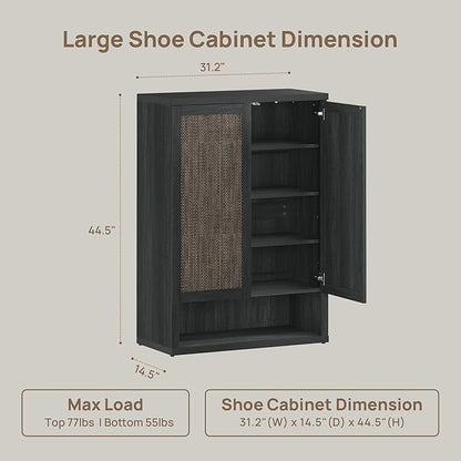 SICOTAS Rattan Shoe Storage Cabinet - Image 2