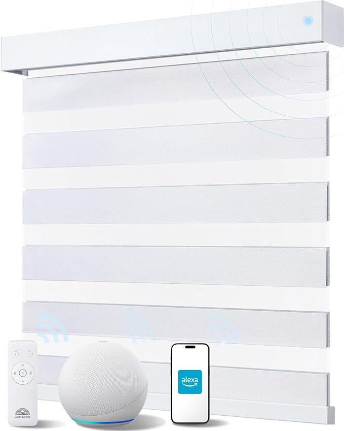 Smart Zebra Blinds for Windows, Alexa Motorized Blinds by JaeJaes