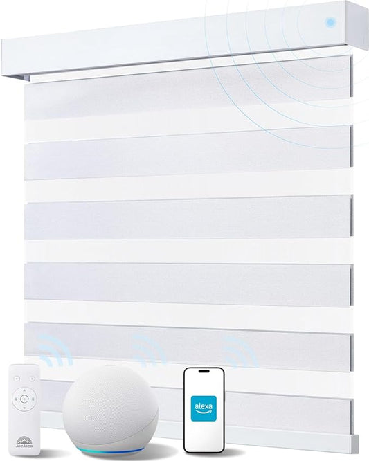 Smart Zebra Blinds for Windows, Alexa Motorized Blinds by JaeJaes