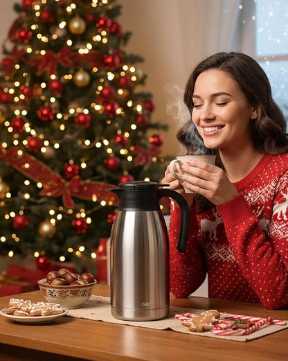 GiNT 64Oz Thermal Coffee Carafe, Insulated Stainless Steel Coffee Carafes - Image 2