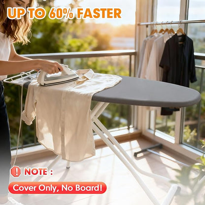 Ironing Board Cover and Pad, 18x49 Extra Wide Thick Iron Padding, Scorch & - Image 2