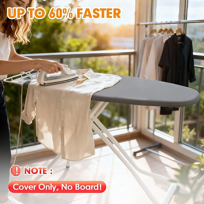 Ironing Board Cover and Pad, 21x54 Extra Large Thick Iron Padding, Scorch & - Image 2