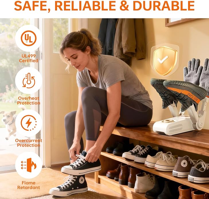 Boot Dryer, Shoe Dryer for Work Boots and Gloves, 4 Tubes - Image 8