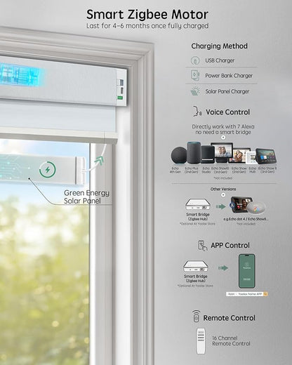 Yoolax Smart Blinds, Motorized Cellular Shades Compatible - Image 5