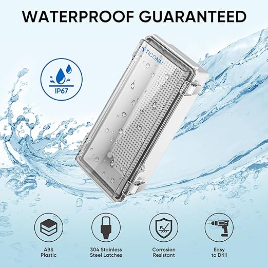 TICONN Waterproof Electrical Junction Box IP67 ABS Plastic Enclosure - Image 2