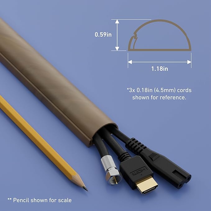 D-Line Half Round Cord Hider, Patented Cable Cover, Hide TV Wall Mount Wires - Image 3