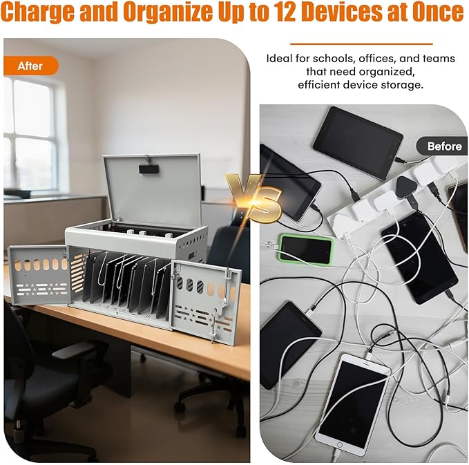 12-Device Charging Cabinet -Lockable Charging Station - Image 2