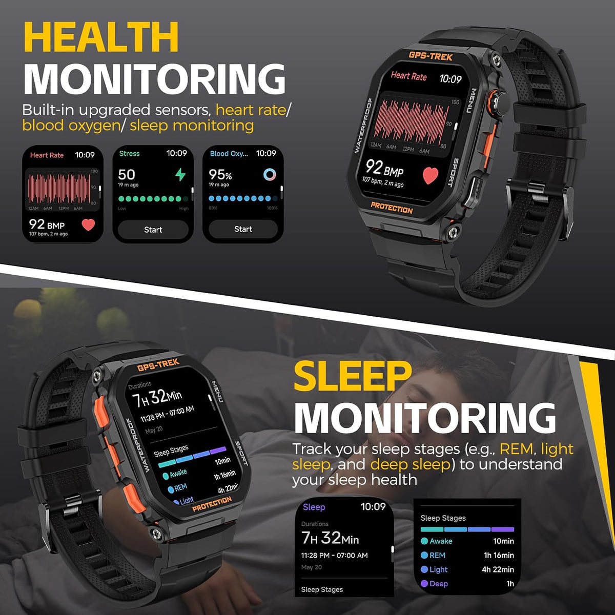 military smart watches for men built-in gps with, package contents
