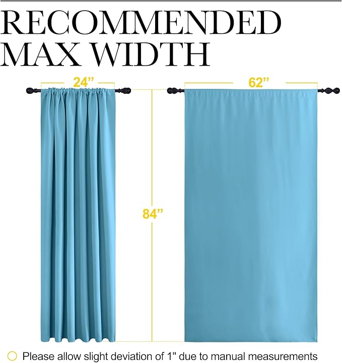 NICETOWN 2 Panels Blackout Curtains, Rod Pocket Thermal Insulated Drapes 84 - Image 6