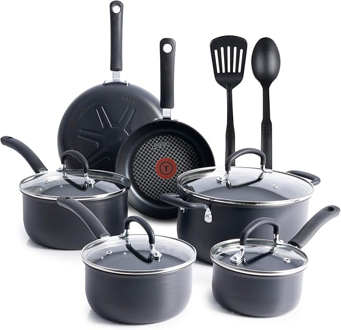 T-fal Ultimate Hard Anodized Nonstick Cookware Set 12 Piece, Oven Broiler Safe by T-falbrand