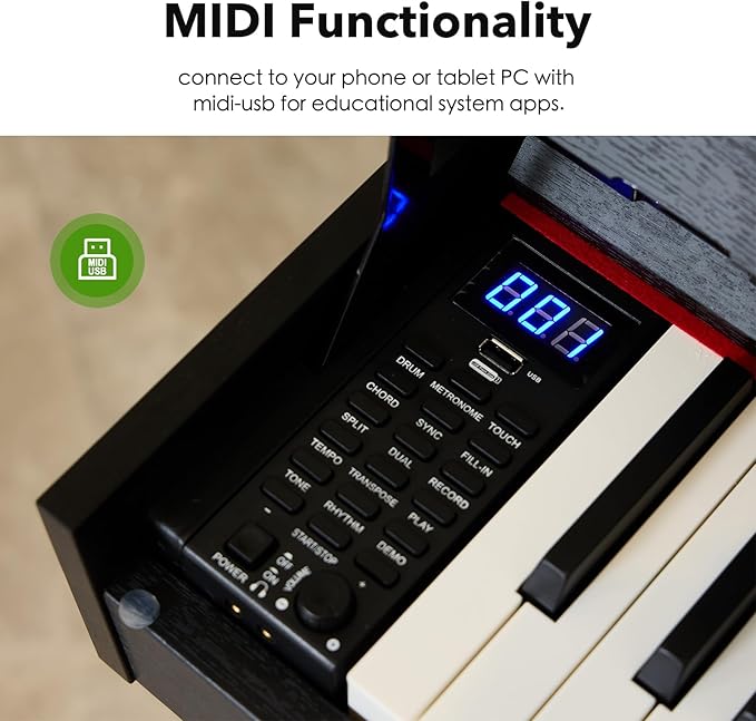 KUMENG Digital Piano 88 Key Weighted Keyboard, Full-Size Desk Progressive - Image 5