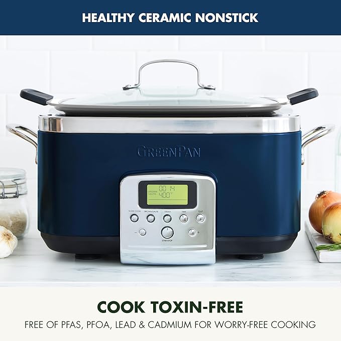 GreenPan Elite 8-in-1 Programmable 6QT Electric Slow Cooker, Dishwasher Safe - Image 2