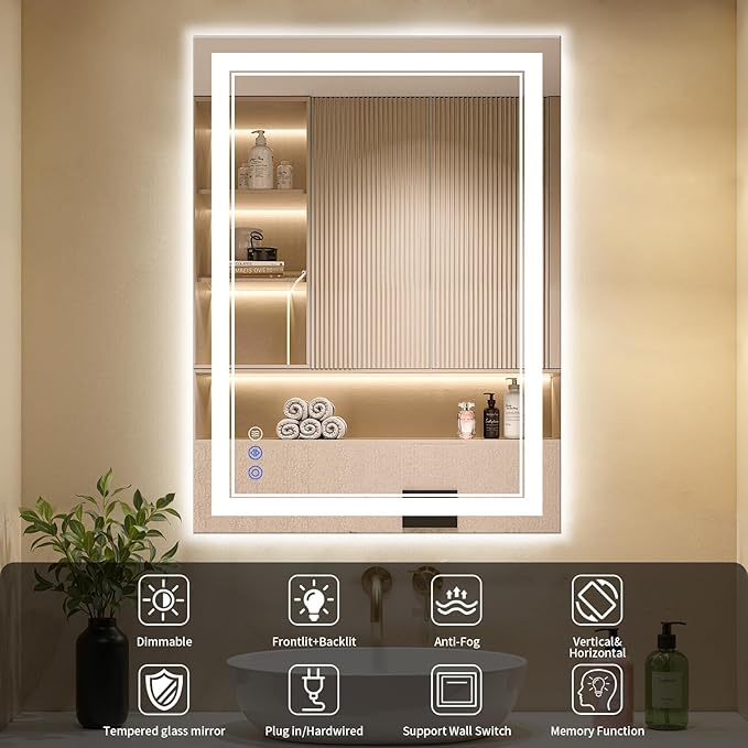 28"x36" LED Bathroom Mirror - Image 8