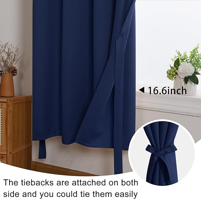 JIUZHEN Navy Blue Blackout Curtains - Image 6