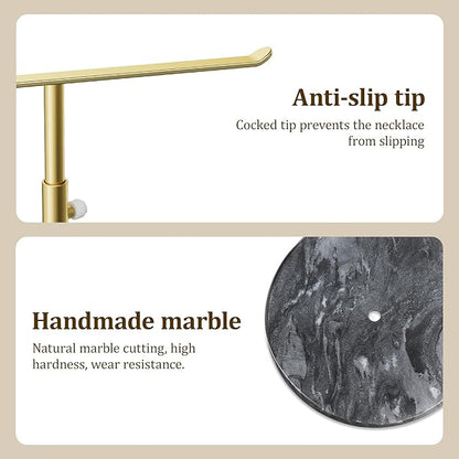 Josmimic Gold Necklace Holder Jewelry Organizer Stand – Adjustable Height T‑Bar - Image 5