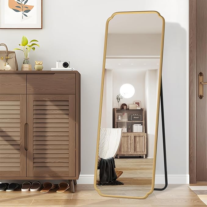 Gold Full Length Mirror with Standing - Image 3