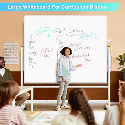 maxtek Rolling Whiteboard 60x48, Large Double-Sided White Board Dry Erase on - Image 6