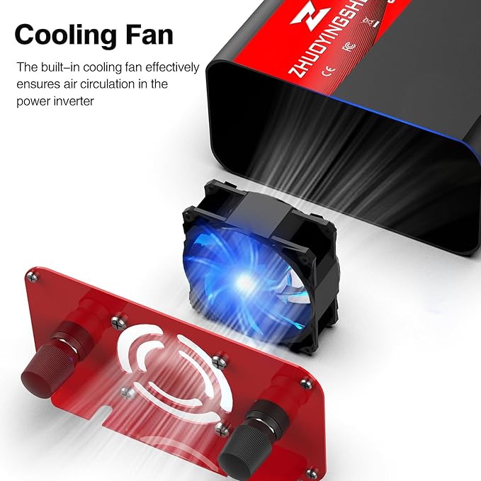 700W Pure Sine Wave Inverter 12V DC to 120V AC – 1400W Peak, Power Inverter - Image 5
